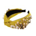 thumbnail image 4 of Diademas de perlas para mujer, diadema de nudo ancho, turbante, aro para el cabello, accesorios para el cabello Amarillo, 4 of 8