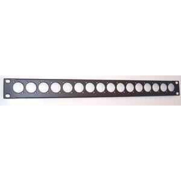 PENN ELCOM - 19" 16 Hole Rack Panel Punched for D-Series Connectors - 1U