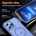 thumbnail image 5 of for iPhone 13 Pro Max Case Magnetic Compatible with MagSafe Slim Translucent Matte Phone Case Cover 6.7 inch, Sierra Blue, 5 of 14