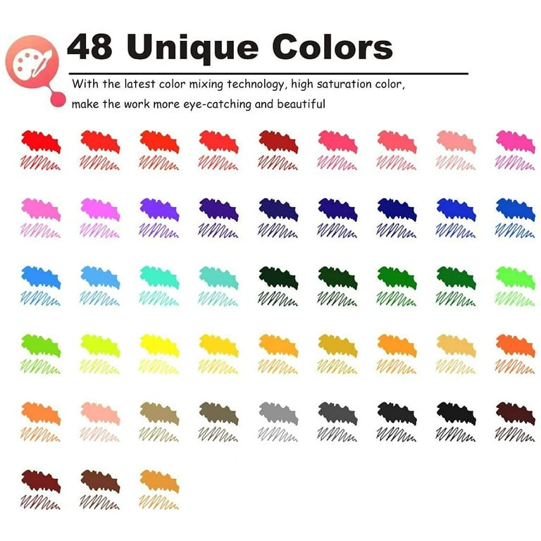 OBOSOE Dual Tip Brush Pens- EuroElement Art Supplies Colouring Pens Set of  24coloured Pens, Felt Tip Pens- Art Pens for kids and Adult Colouring