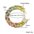 thumbnail image 2 of FEEL STYLE Male Color Drip Oil Zircon Cuban Chain Bracelet for Men Women 16MM 8", 2 of 5