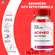 New Health Keto ACV Gummies Advanced Apple Cider Vinegar Supplement 1000MG 180 Gummies