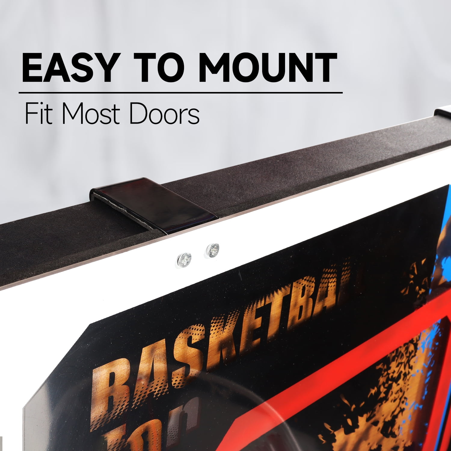 GSE Games & Sports Expert Over-The-Door Large Basketball Hoop Set with Basketball & Pump, Wall-Mounted Basketball Hoop Set for Home & Office, Indoor Basketball Game