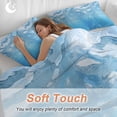 thumbnail image 4 of 3 Piece Blue Coastal Duvet Cover Set Twin Size, Microfiber Comforter/Quilt Cover with Corner Ties and 2 Pillowcases, Summer Beach Ocean Seawater Nautical All Season Soft Bedding with Zipper Closure, 4 of 8