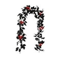 thumbnail image 3 of YTCAMLO Décorations d'Halloween Intérieur Extérieur en Liquidation, Décoration d'Halloween Arrangement de Fête Sombre Rose Noire Noël Rétro Rose Tournesol Simulation Rotin, Décorations d'Automne pour la Maison, 3 of 5