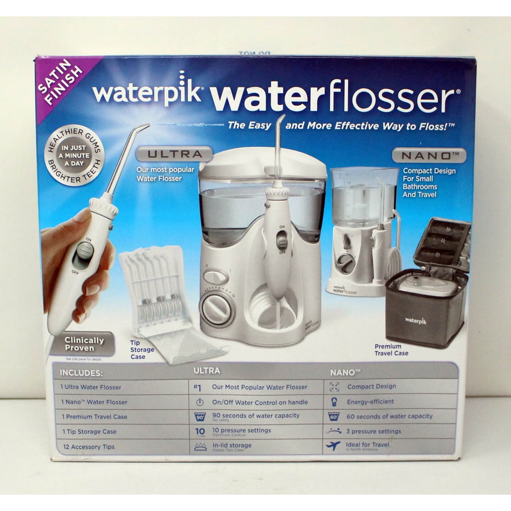 Waterpik Water Flosser Ultra + Nano Flosser Complete Care Satin Finish