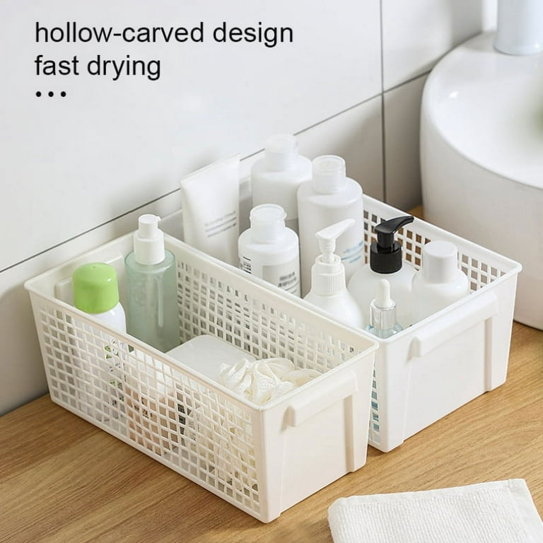 Plastic Basket, Small | The Plastic Collection | Multi-Use Storage Bins |  Durable, Drawer & Cabinet-Friendly | Storage Baskets for Organizing |  Pantry