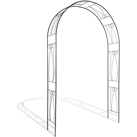 Kinfant Outdoor Metal Garden Arch - Metal Frame Stand Trellis for Wedding Climbing Outdoor Lawn Backyard Decoration (13.8 x 60.2 x 91.7 Inches)