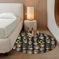 thumbnail image 2 of Tropical Cactus Round Area Rug 3.3Ft Washable Circle Rugs for Dining Room Table, Spring Summer Potted Plants Black Plaid Non-Slip Carpet Floor Mats Indoor Outdoor Carpet Runner Aesthetic Home Decor, 2 of 8