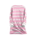 thumbnail image 5 of Wycnly Womens Fleece Sweatshirt Womens Thickened Plush Sweatshirts Winter Soft Fuzzy Fleece Sherpa Sweater Long Sleeve Fashion Striped Print Ladies Pullover Tops, 5 of 5