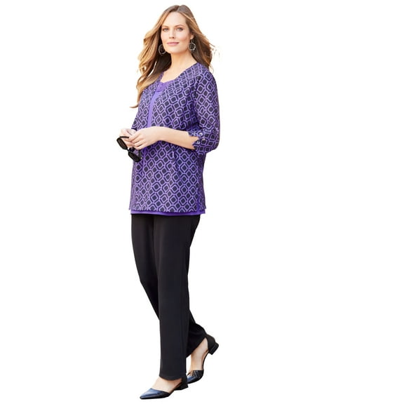 Catherines Women's Plus Size Suprema 3/4-Sleeve Cardigan