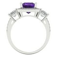 thumbnail image 4 of 3.005 ctw 3 Stone Anniversary Ring for Women | Princess Cut Natural Amethyst | Hyperallergenic Solid 18K White Gold, 4 of 5
