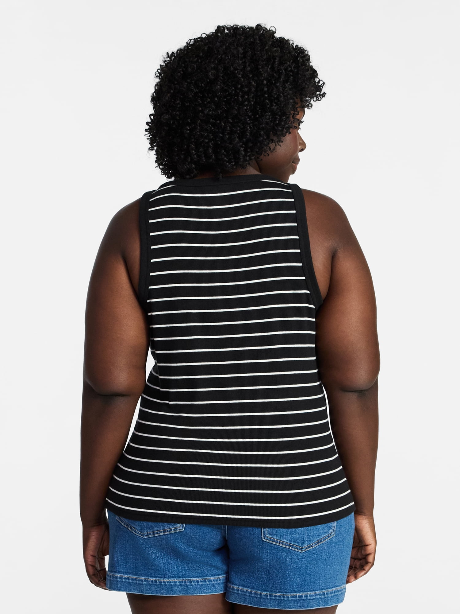 Terra & Sky Women's Plus Sleeveless Ribbed Scoop Neck Tank Top, Sizes 0X-5X
