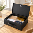 Black X Large Fire Safe Document Box with Key Lock for Secure Storage ...