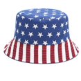 thumbnail image 6 of IDALL American Flag Hat Bucket Hat Men Foldable Day Fisherman Cap Sun Bucket Women Hat Independence Hat Print Baseball Caps Hats for Women Summer Hats Blue One size, 6 of 7