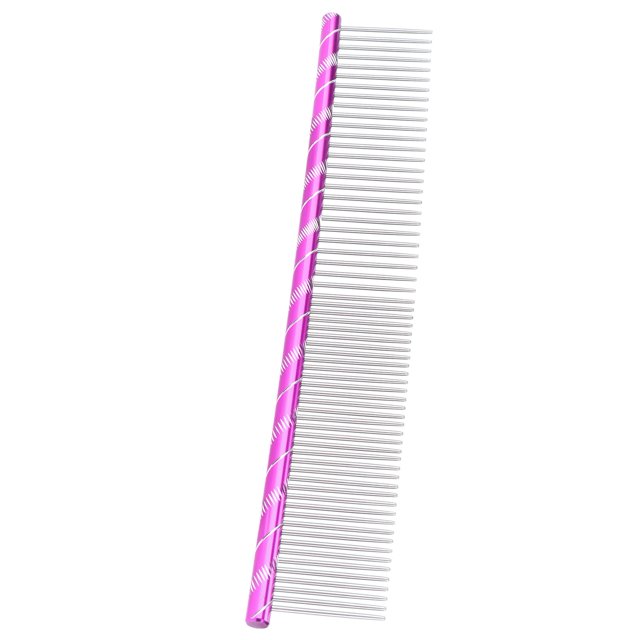 Stainless Steel Teeth Comb, Home Grooming Kit Pet Comb With Comfortable Grip For Combing Hair Red,Purple