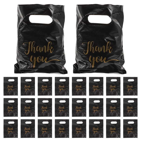 WASHWEPE Merchandise Bag Small Business Black Thank You Bags 100pcs