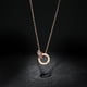 thumbnail image 2 of Conjunto de collar de acero de titanio con doble anillo, estilo femenino, pulsera sencilla, pendientes, cadena para clavícula, joyería para estudiantes, 2 of 6