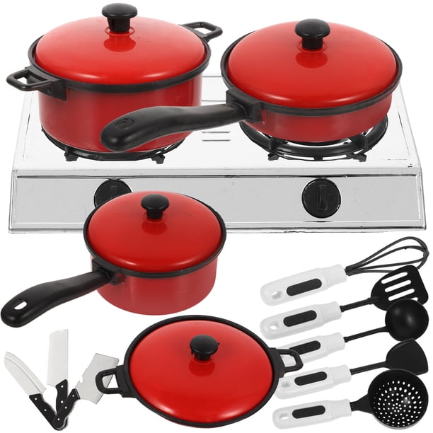 KAKOWELY Casa de juego para niños, juguete, utensilios de cocina, ollas, platos, utensilios de cocina divertidos.