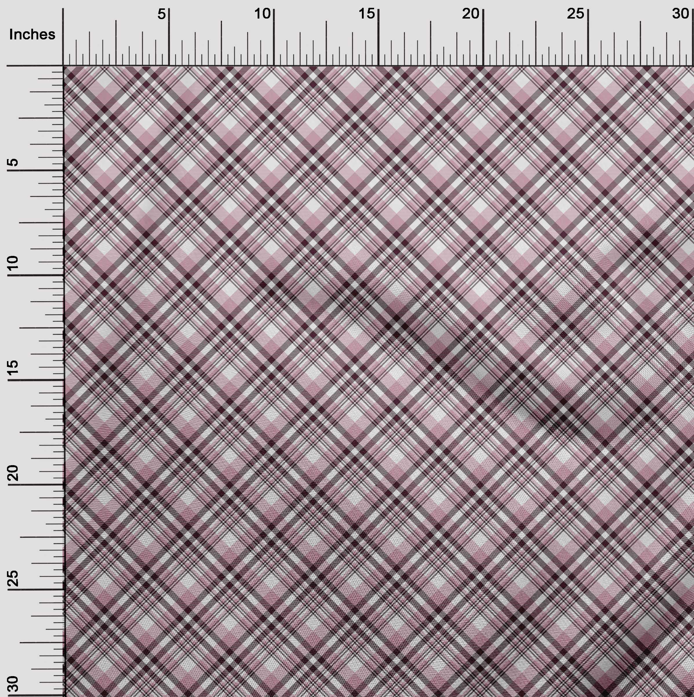 oneOone Cotton Jersey Light Pink Fabric Plaid Sewing Craft Projects Fabric Prints By Yard 58 Inch Wide