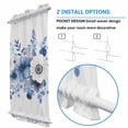 thumbnail image 3 of White Blue Floral Door Curtains for Door Window, French Sidelight Front Back Door Curtains With Tieback, Elegant Leaves Spring Flowers Kitchen Rod Pocket Drapes Panel, 25"x40", 3 of 5