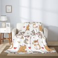 thumbnail image 2 of Throw Blanket for Couch Sofa and Bed, Love Cartoon Cute Hamster Super Soft Plush Throw Blanket, Fuzzy Cuteness Comfy Warm Washable Flannel Blanket & Throws for All Season 50"x40", 2 of 5