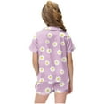thumbnail image 5 of THDHVS Toddler Girl Clothes Summer Small Print Short Sleeve Night Clothes Home Wear Clothes Suit for Kids Purple 12-13 Years, 5 of 5