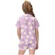 thumbnail image 5 of Odeerbi 2-12 Años Niños Niñas Pijama de Verano de Satén Con Solapa de Muesca Camisas de Manga Corta Conjunto de Shorts Suave Estampado de Margaritas Ropa de Dormir, 5 of 5