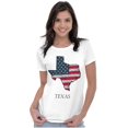 thumbnail image 3 of Texas Shaped Sketched USA Flag Womens Slim Fit Graphic Tee Brisco Brands S, 3 of 5