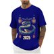 thumbnail image 4 of Mens Camisas de Manga Corta Impresión Casual Deportes Cuello Redondo Blusa, Poliéster Ligero para la Primavera Verano Al Aire Libre Uso Diario, 4 of 7
