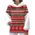 thumbnail image 1 of COM1950s Pyjamas de Noël pour Femmes, Chandail à Capuchon pour Femmes avec Imprimé de Noël, Design à Longs Cheveux, Manches Longues Chaudes, Col Rond, Hauts de Noël pour Femmes, Chemise de Noël pour Femmes, Vestes pour Femmes Mode, 1 of 9