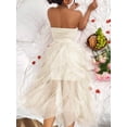 thumbnail image 2 of Women's Solid Color Mesh Panel Strapless Maxi Dress, 2 of 10