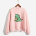 thumbnail image 2 of IROINID Rabais Vêtements d'Hiver pour Femmes Pulls à Capuche Chemises Aguichant d'Hiver Col Rond Manches Longues Hauts Imprimés Blouse Régulière, Pink, 2 of 3