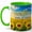 Green, variant on Sunshine Sunflower Field 11oz Ceramic Mug, Bright Nature Coffee Cup