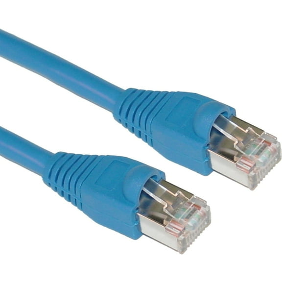 Shielded Cat5e Ethernet Cable, 24AWG, RJ45 Gold Plate Connector, ETL, Snagless Mold Boot 4 Pair Stranded Copper Shielded Twisted Pair (STP) Internet Network Patch Cable, 7 Foot, Blue, CableWholesale