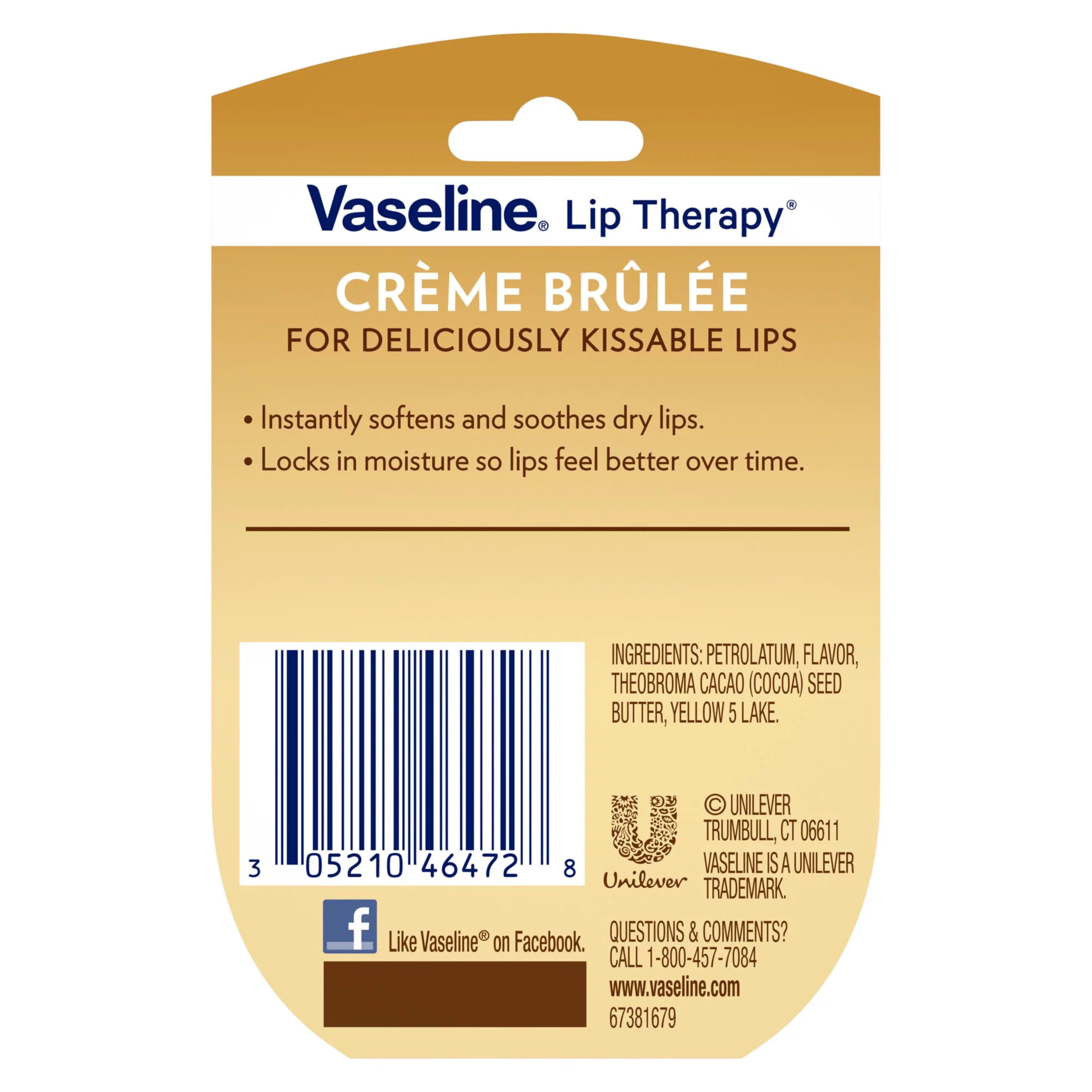 Pack of (24) Vaseline Lip Therapy Lip Balm, Creme Brulee 0.25 oz