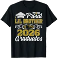 thumbnail image 1 of Proud Lil Brother Of Two 2026 Graduates Twins Graduation T-Shirt, 1 of 4