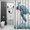 thumbnail image 4 of Summer Ocean Bathroom Shower Curtain, Blue Turtle Seagrass Plank Grain Waterproof Washable Soft Bath Curtain for Bathtub Decor with 12 Hooks&Grommet, 60x72 Inch, 4 of 9