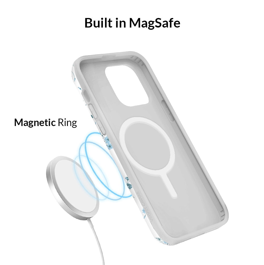 VELVET CAVIAR for iPhone 12 / iPhone 12 Pro Case Flowers - Compatible with MagSafe - Cute Protective Phone Cases for Women - French Blue Floral