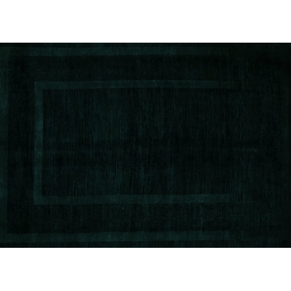 Ahgly Company Machine Washable Indoor Rectangle Abstract Turquoise Blue Modern Area Rugs, 8' x 10'