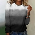 thumbnail image 2 of BLVB Long Sleeve Shirts for Women Casual Fall Blouses Crewneck Gradient Printed Cute Tops Loose Fit Tunics Black, 2 of 4