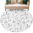 thumbnail image 2 of Gray Leaf Round Area Rug 5 FT, Non Slip Bedroom Rugs, Modern Botanical Foliage Plant Country Pastoral Washable Soft Circular Carpet Non-Shedding Floor Mat for Kitchen Dining Room Foyer Balcony Dorm, 2 of 8