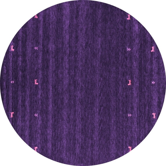 Ahgly Company Indoor Round Abstract Purple Contemporary Area Rugs, 5' Round