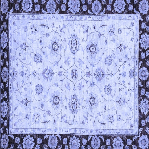 Ahgly Company Indoor Square Oriental Blue Traditional Area Rugs, 8' Square
