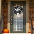thumbnail image 4 of Bobomoti Halloween Wreath Decoration Halloween Ghost Wreath for Front Door Artificial Wall Wreath for Indoor Outdoor Halloween Home Decor, 4 of 8