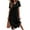 Black, variant on Women's Summer V Neck Short Sleeve Solid Basic T-Shirt Casual Midi Dress with Pockets