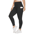 thumbnail image 2 of 4-piece high-waisted solid yoga pants with side pockets, comfortable and slim, suitable for leisure, sports and fitness, 2 of 12