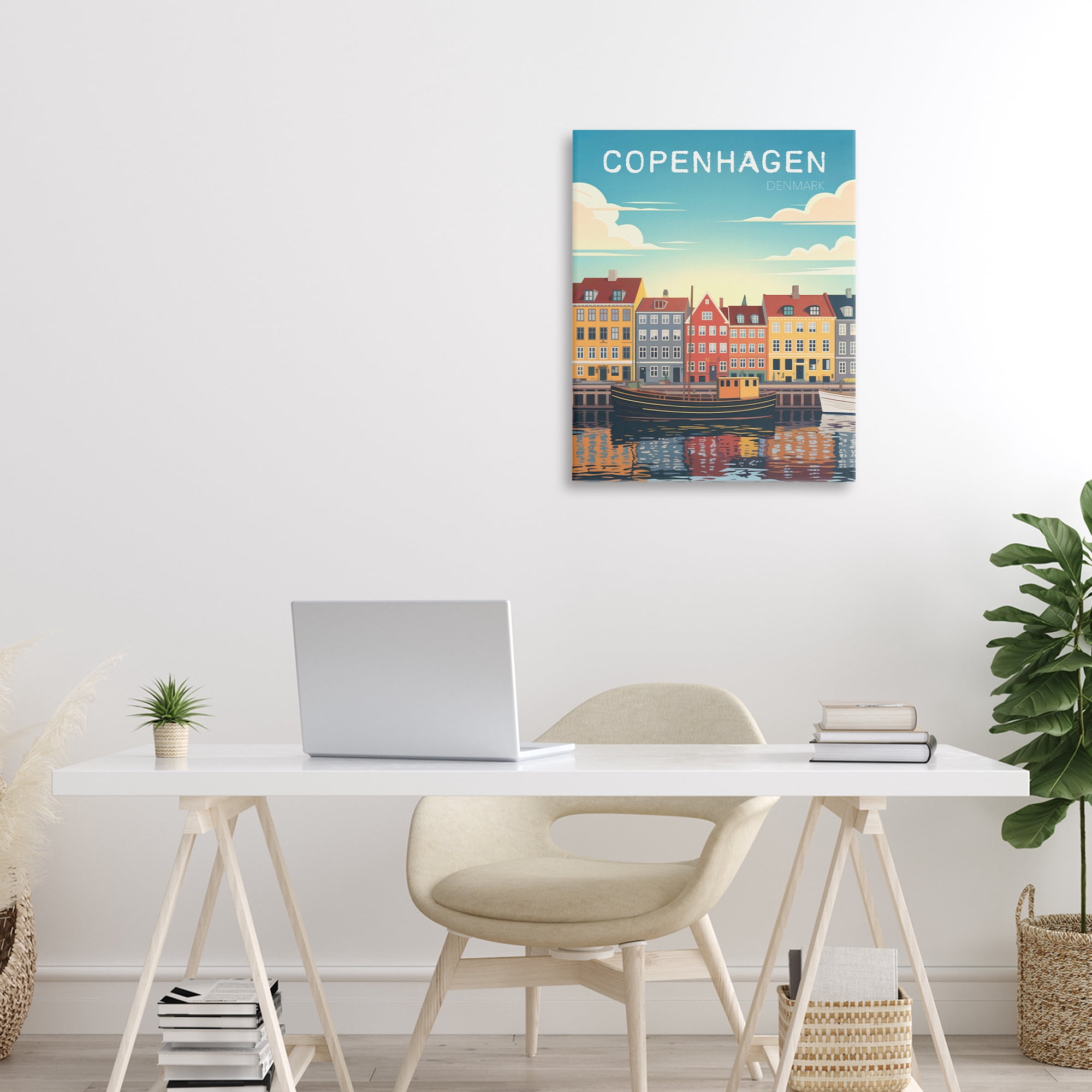Stupell Industries Copenhagen Cityscape with River Canvas Wall Art, design by Andreas Magnusson