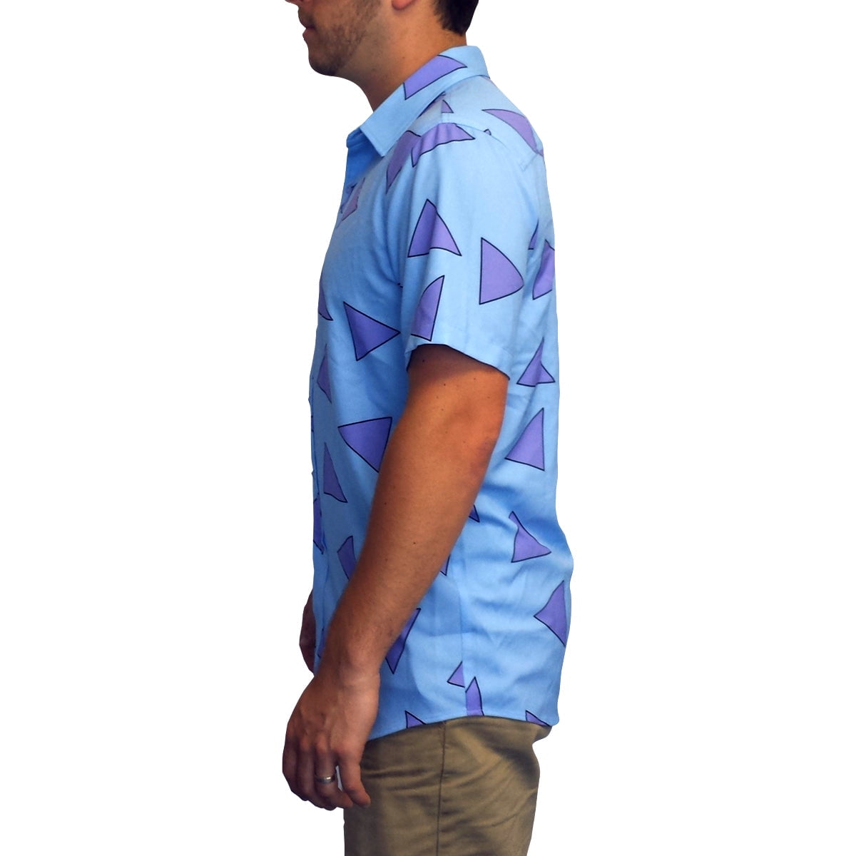 rocko's modern life dress shirt MyPartyShirt Rocko's Shirt Nickelodeon Modern Life Blue Button Down Up Costume Cosplay, Men's, Size: Adult Small