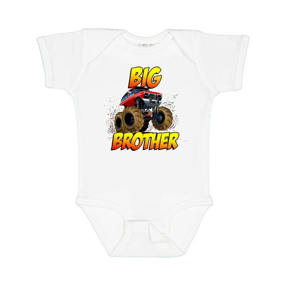 Inktastic Big Brother Monster Truck Boys Baby Bodysuit